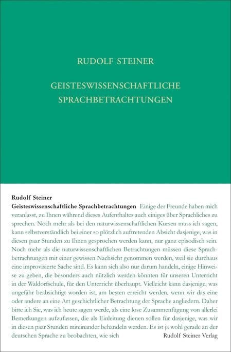 Rudolf Steiner, GA 299 Geisteswissenschaftliche Sprachbetrachtungen