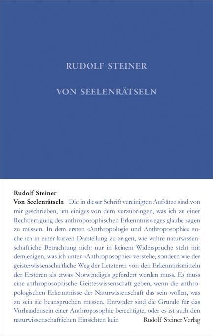 Rudolf Steiner, GA 21 Von Seelenrätseln