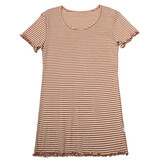 *Joha Limited Collection 2024* Spring-Summer Dames T-shirt  wol/zijde Bruin-gestreept (7144)