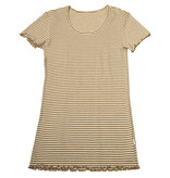 *Joha Limited Collection 2024* Spring-Summer Dames T-shirt wol/zijde Khaki-gestreept (7145)