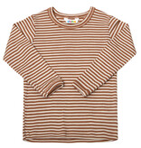 *Joha Limited Collection 2024* Spring-Summer Kind Shirt lange mouw wol/zijde Bruin-gestreept (7144)