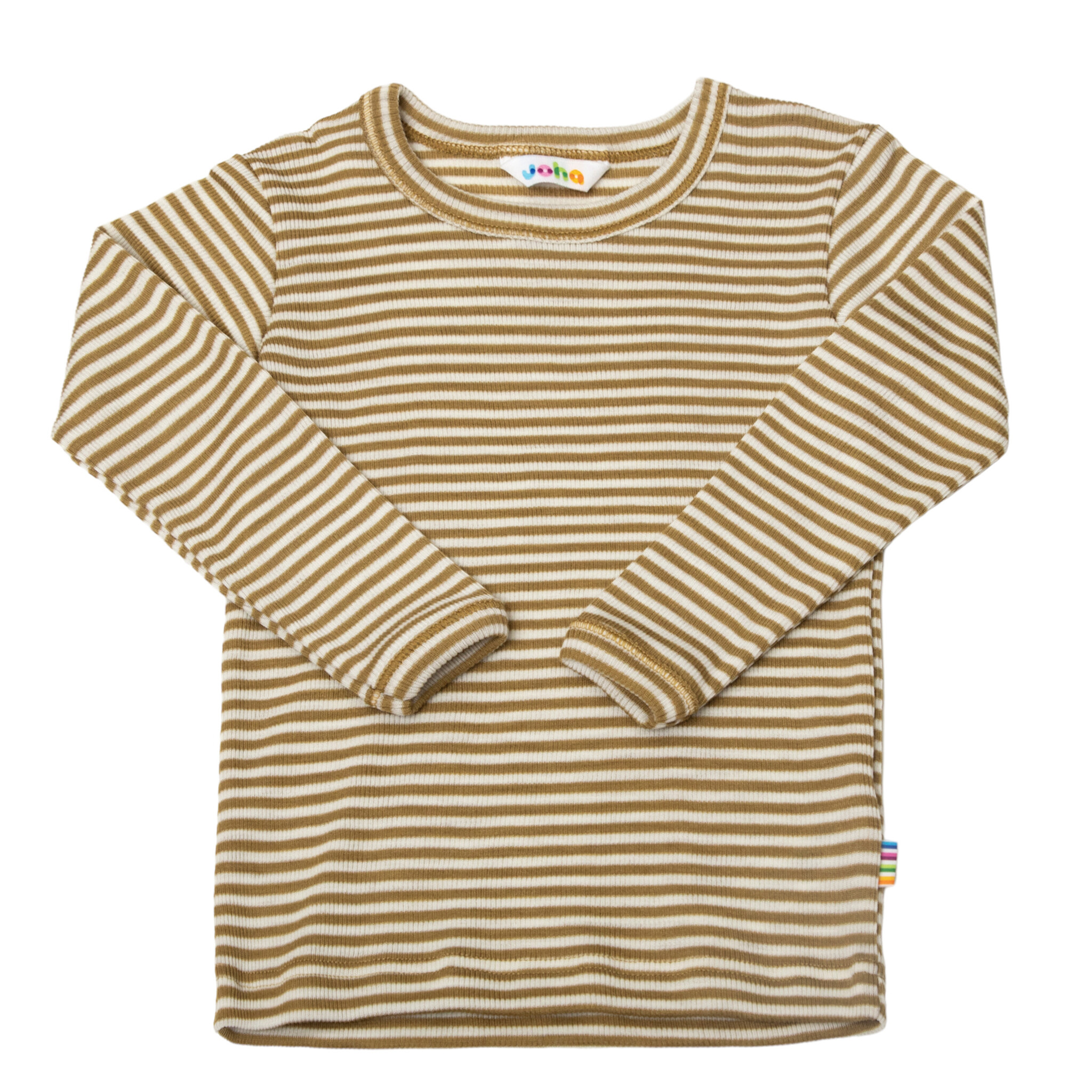 *Joha Limited Collection 2024* Spring-Summer Kind Shirt lange mouw wol/zijde Bruin-gestreept (7144)