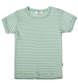 *Joha Limited Collection 2024* Spring-Summer Kind T-Shirt korte mouw wol/zijde Mint-gestreept (7146)