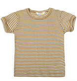 *Joha Limited Collection 2024* Spring-Summer Kind T-Shirt korte mouw wol/zijde Khaki-gestreept (7145)