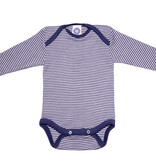 Cosilana Babyromper lange mouw Marine-gestreept (128) Wol/zijde Cosilana 71053