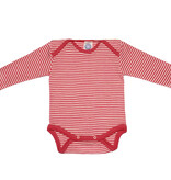 Cosilana Babyromper lange mouw Rood-gestreept (124) Wol/zijde Cosilana 71053