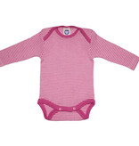 Cosilana Babyromper lange mouw Roze-gestreept (130) Wol/zijde Cosilana 71053