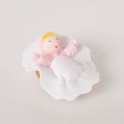 Roemeense Vingerpopjes Baby in walnoot Roze Baby Pink in Walnut 7x5 cm