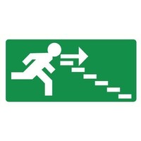 Pikt-o-Norm Pictogram nooduitgang rechts trappen