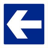 Pictogram pijl blauw