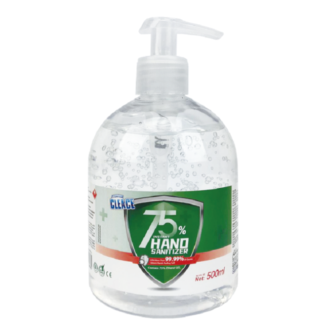 Cleace Hand alcohol gel 75% met pomp 500ml