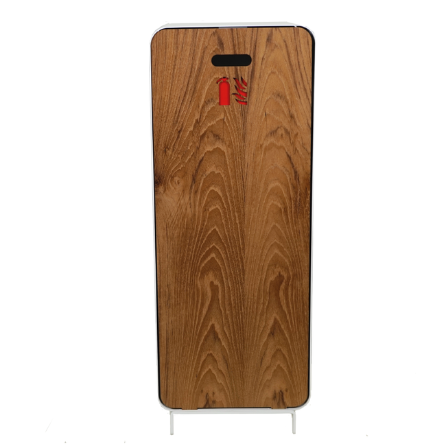 Designfeu Design brandblusserkast Harmony wit met deur teak hout