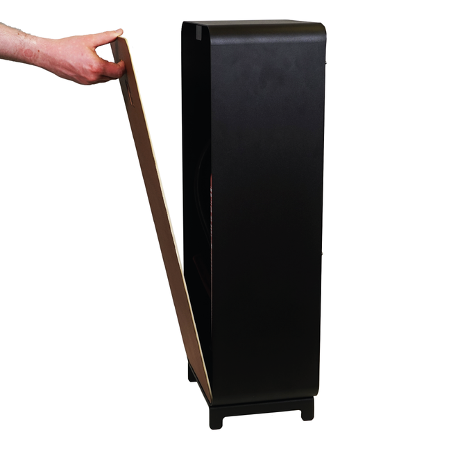 Designfeu Design brandblusserkast Harmony zwart-bruin met deur teak hout