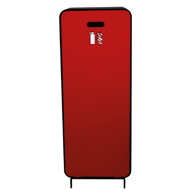 Designfeu Design brandblusserkast Harmony zwart-bruin met deur textiel rood