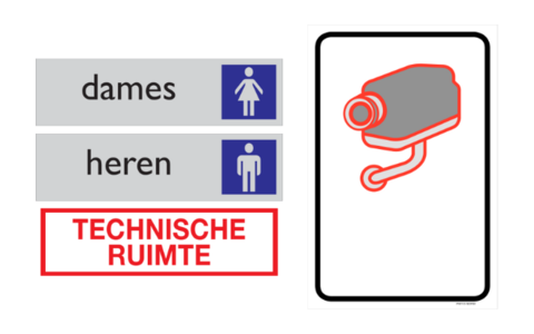 Pictogrammen tekst aanduidingen