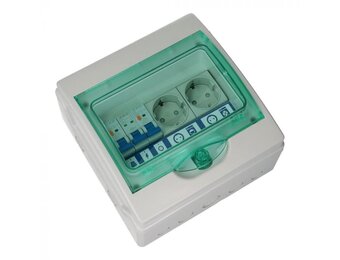 PV Verdeler met 2 x stopcontact (b.v.b. splitsen wasmachinegroep)