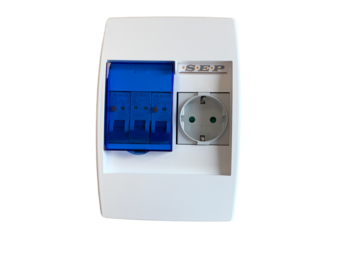 PV Verdeler met 1 x stopcontact (b.v.b. splitsen wasmachinegroep)