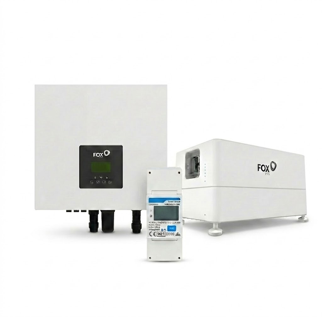 FoxEss 5kW AC 1-fase omvormer + FoxESS EQ4800 9.6 kWh batterij