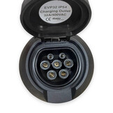 Ratio Electric EVP32 Type 2 charging outlet 32 A / 400 V AC, IP54, met veerklep