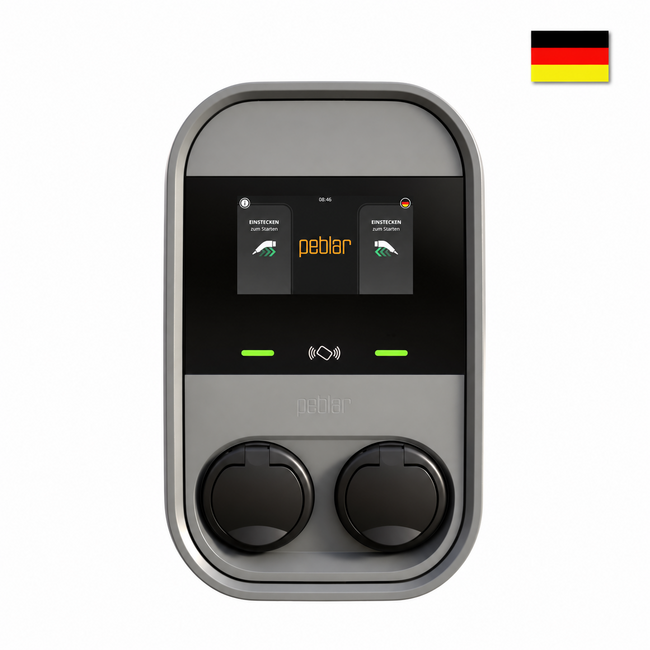 Peblar Dual 22 kW dubbele laadpaal Socket met Eichrecht C-PEB-LP-Dual-Eich