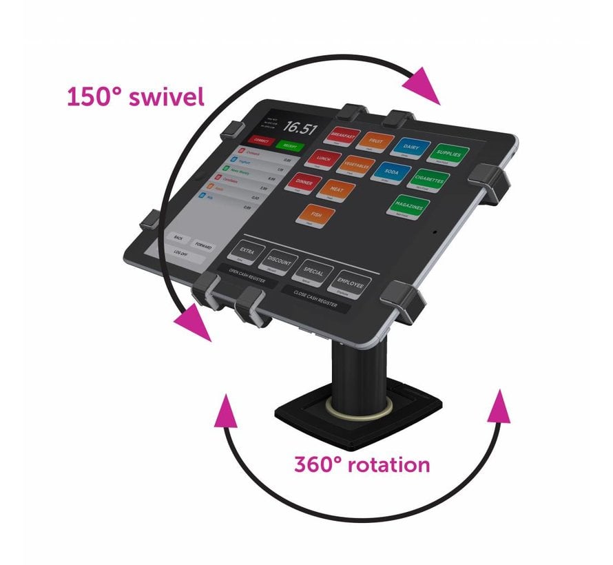 360 POS Tablet Kiosk Swivel & Rotate 7-11" tablets