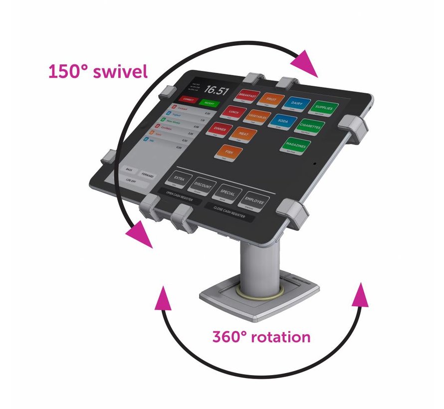 360 POS Tablet Kiosk Swivel & Rotate 11-13" tablets