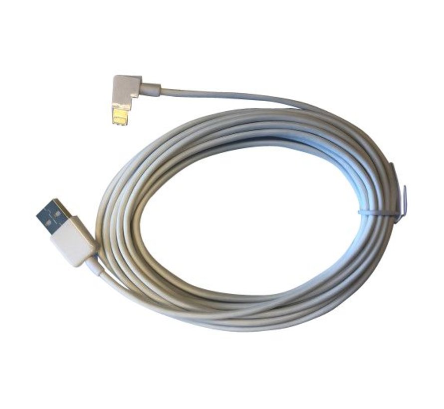 iPad Lightning kabel haakse stekker 3 mtr. - Wit
