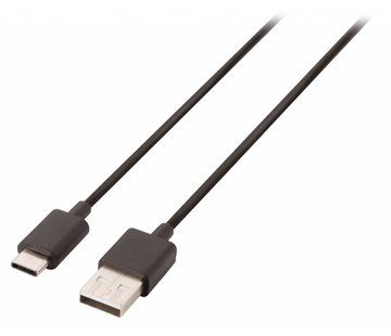 USB-A 2.0 Kabel USB-C 2 m Zwart