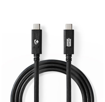 Kabel USB-C naar USB-C, 2 meter Zwart