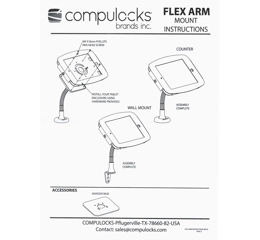 Compulocks Flex Arm VESA Balie of tafel Mount Zwart