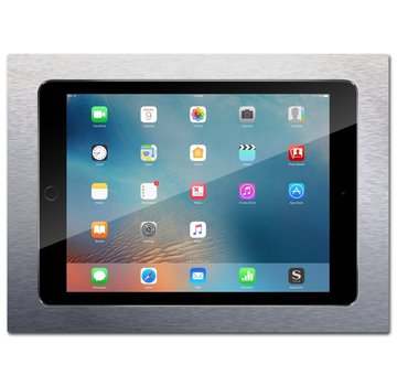 SimpliDock iPad 10.2  inbouw wandhouder  - Brushed 'Stainless Steel'