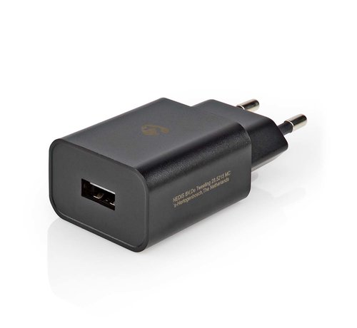 Universele USB-A tablet lader, 2.4 A, Zwart