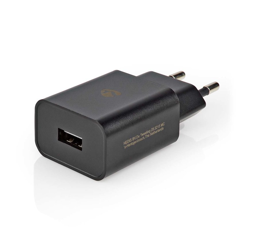Universele USB-A tablet lader, 2.4 A, Zwart