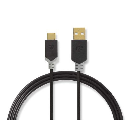 USB-A Male | USB Type-C™ 2.0 Male 1 meter snellaad en datakabel