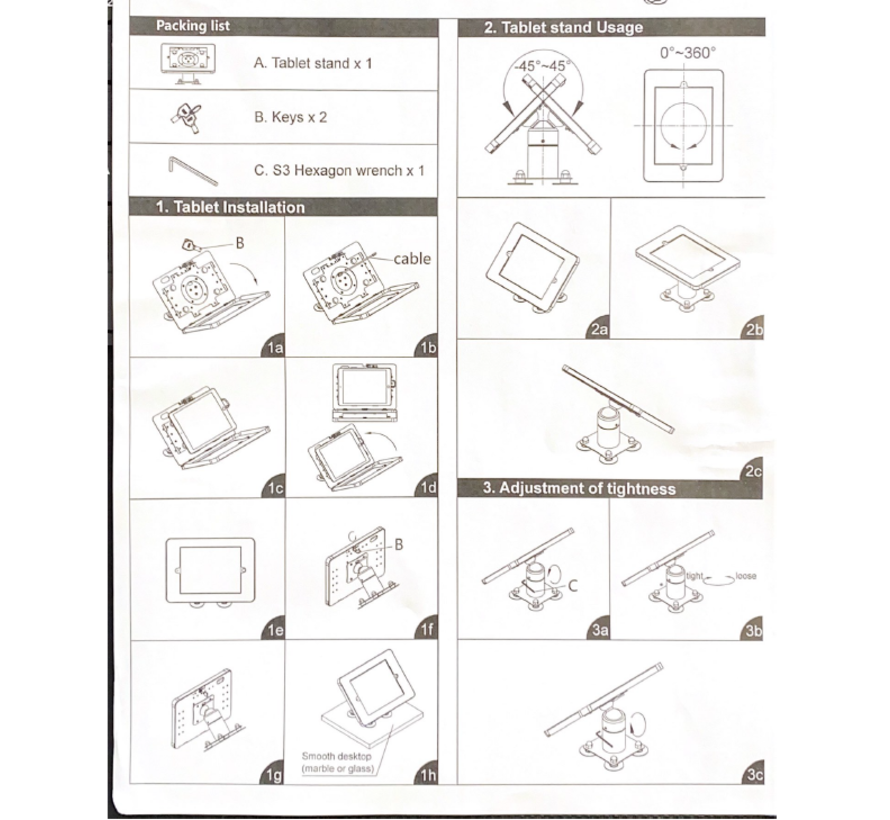 Armourdog®  Ultraflex Tafelstandaard met Rotatie voor iPad 10.2