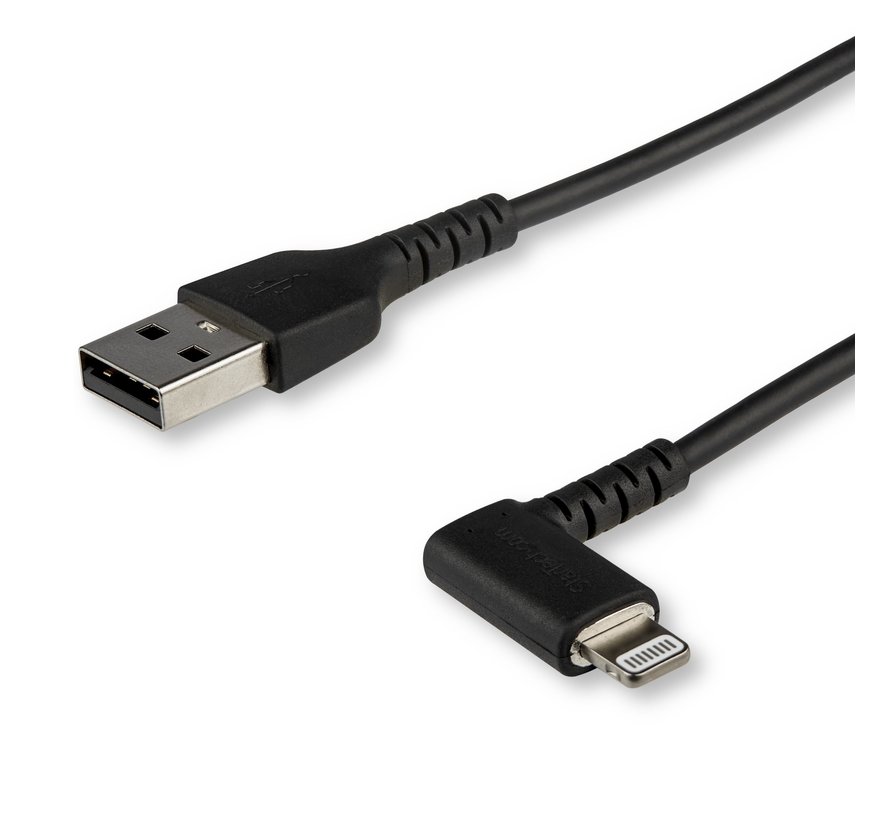 iPad Lightning kabel haakse stekker 2 mtr. -Zwart