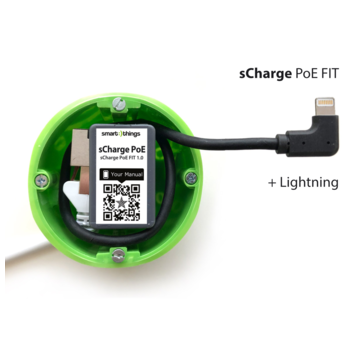 Smart Things sCharge PoE FIT oplader met  Lightning power & data connectie S28L