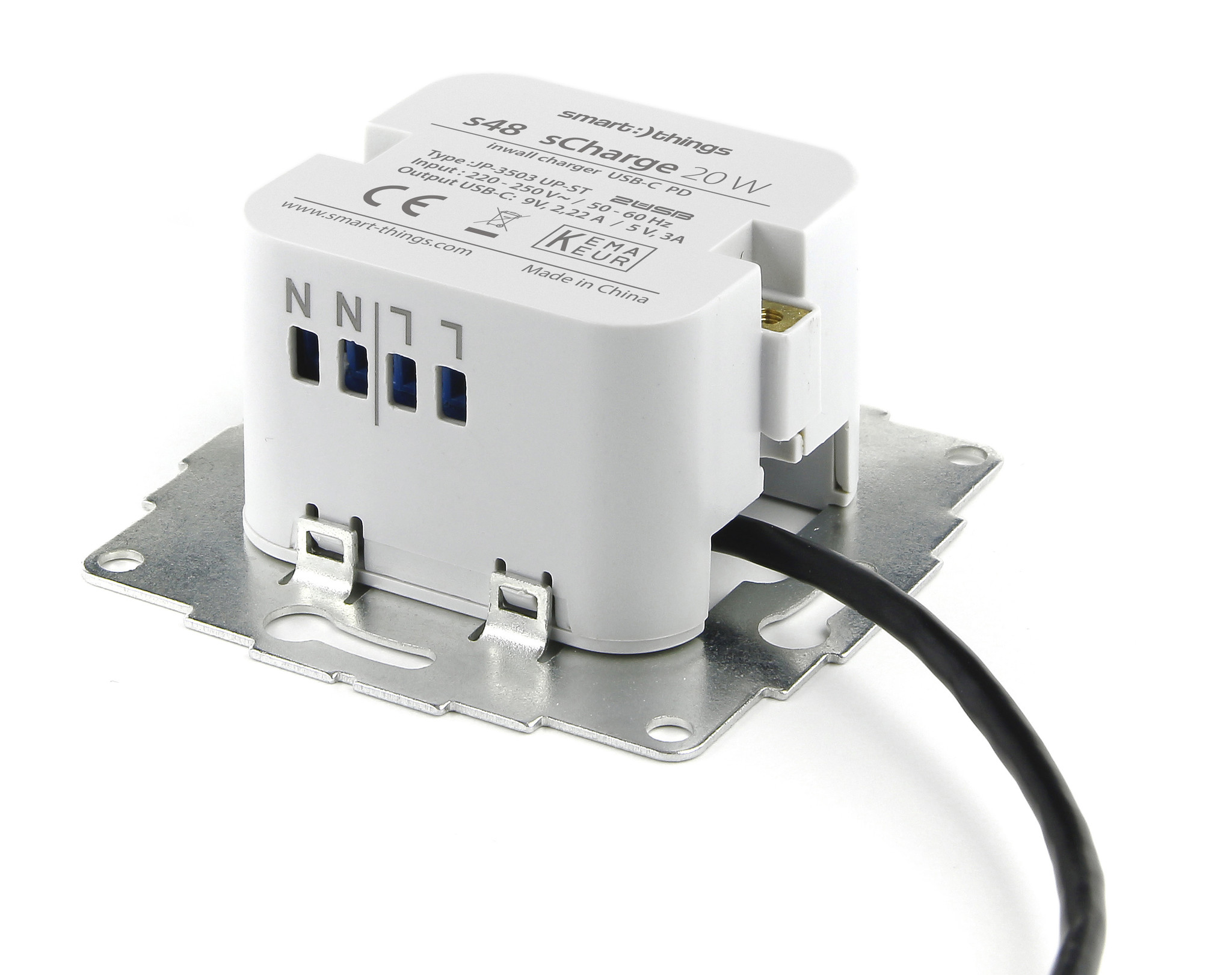 sCharge 20W inbouw voedingsadapter met USB-C connector - Tabletsolution