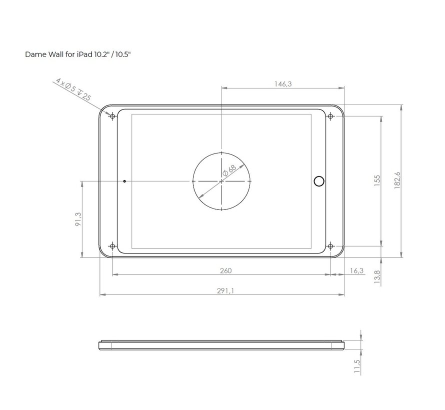 Dame Wall iPad 10.2  zilver