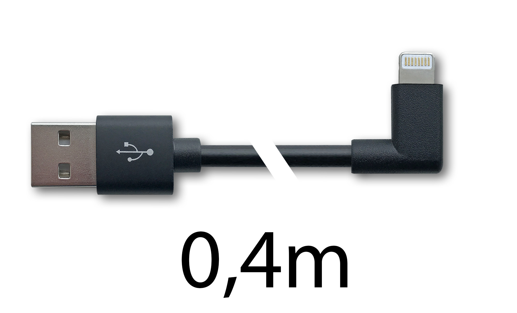 Afm schuifelen Bekwaam Kabel USB-A naar Lightning haakse stekker, 40 cm - Tabletsolution