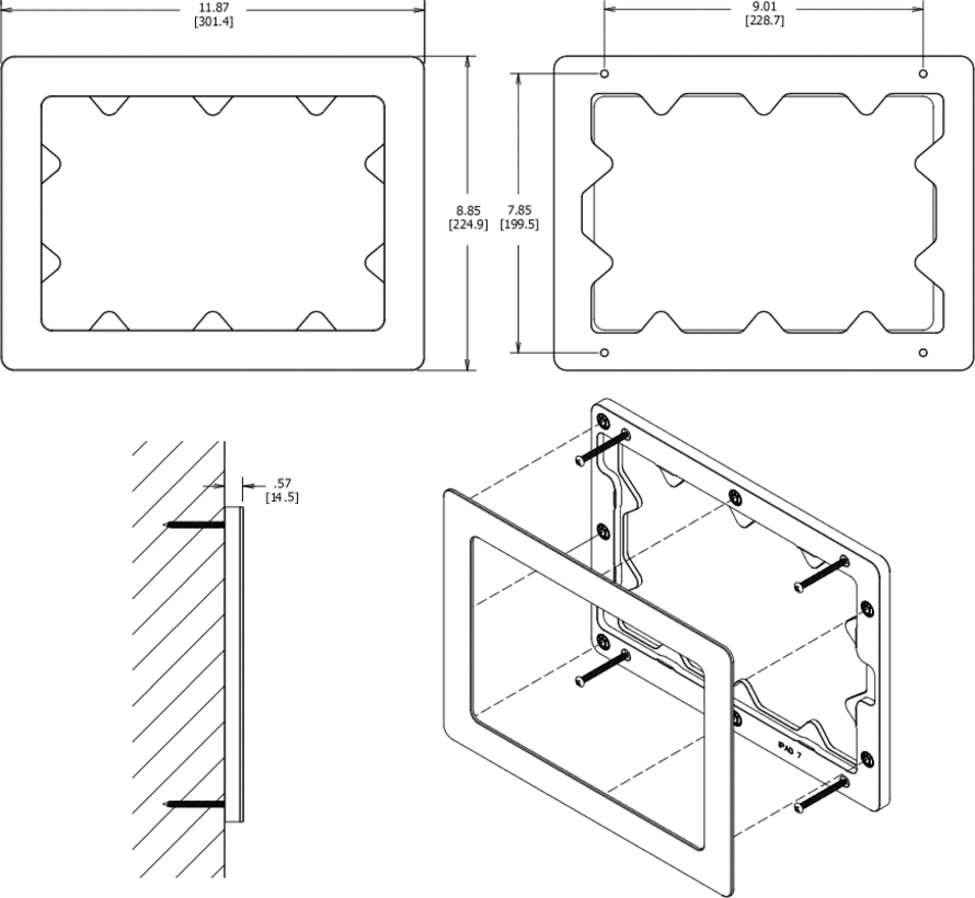 On-Wall wandhouder iPad 10th en 11th  Gen - Black