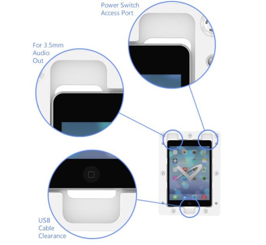 On-Wall wandhouder iPad 10th en 11th Gen - Wit