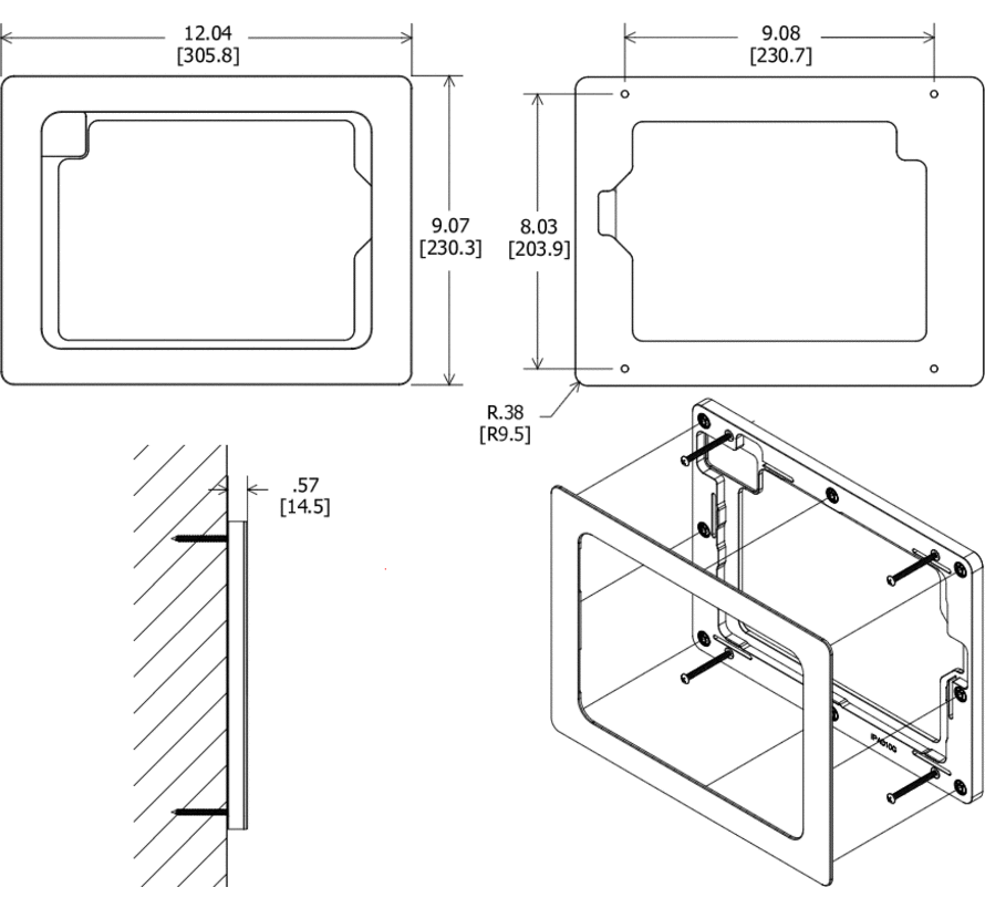 On-Wall wandhouder iPad 10th en 11th Gen - Wit