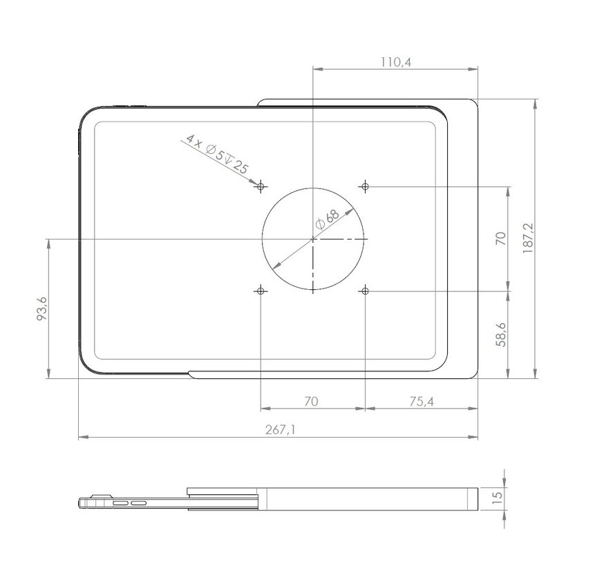 Companion Wall Home  iPad 10th/11th gen. Zwart