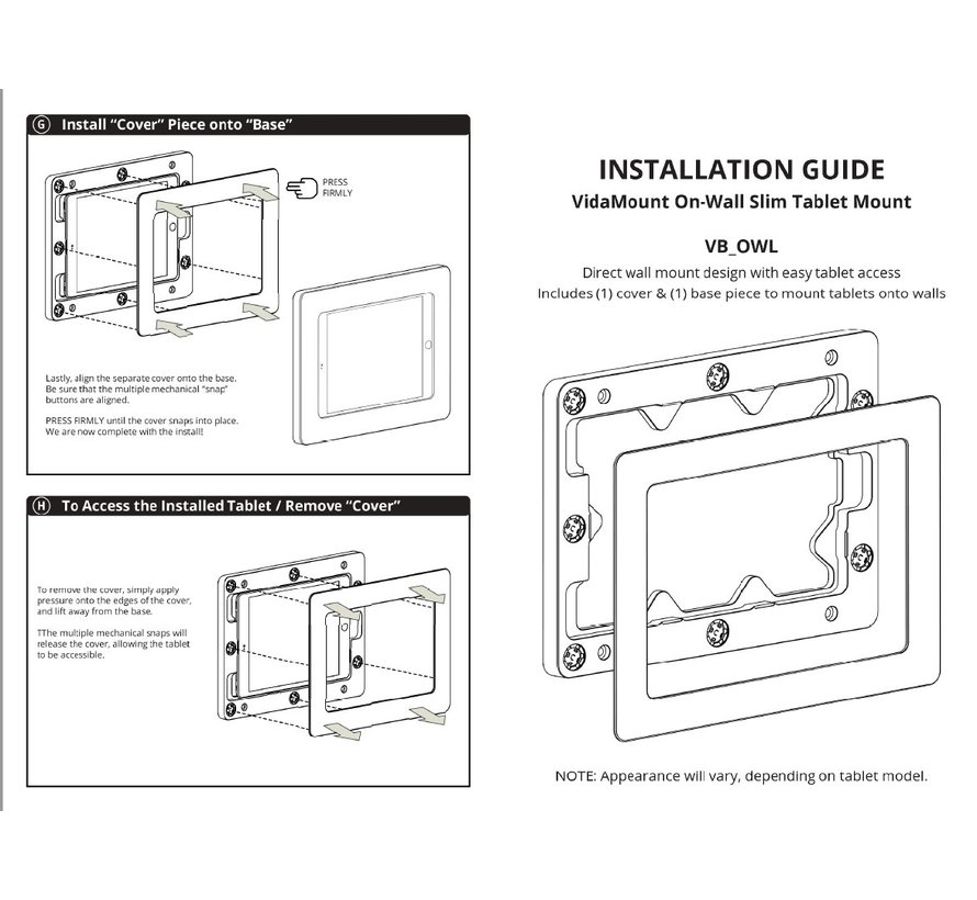 On-Wall wandhouder iPad 10th en 11th  Gen - Black