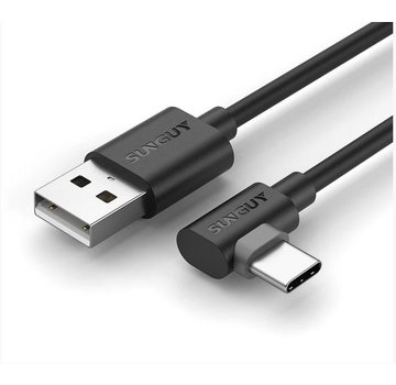 Haakse USB-A naar USB-C kabel oplaadkabel , 30 cm