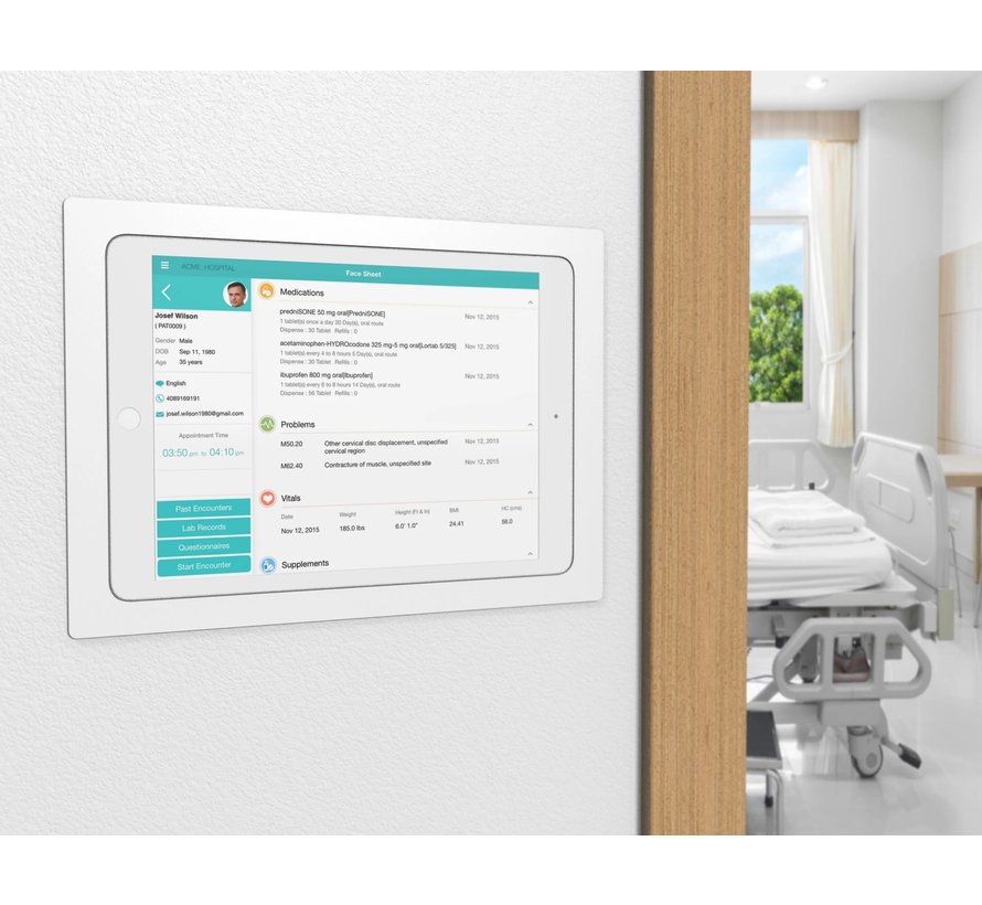 iPad® 10th en 11th Gen   inbouw wandhouder Wit