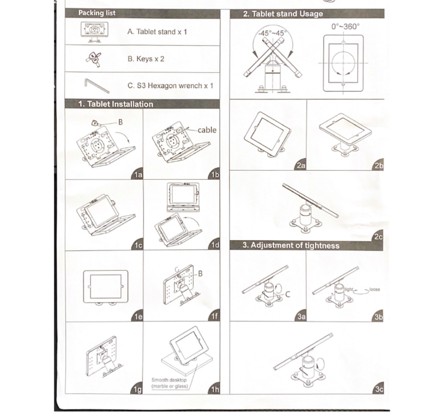 Ultraflex Tafelstandaard met Rotatie voor Samsung Tab A8 10.5