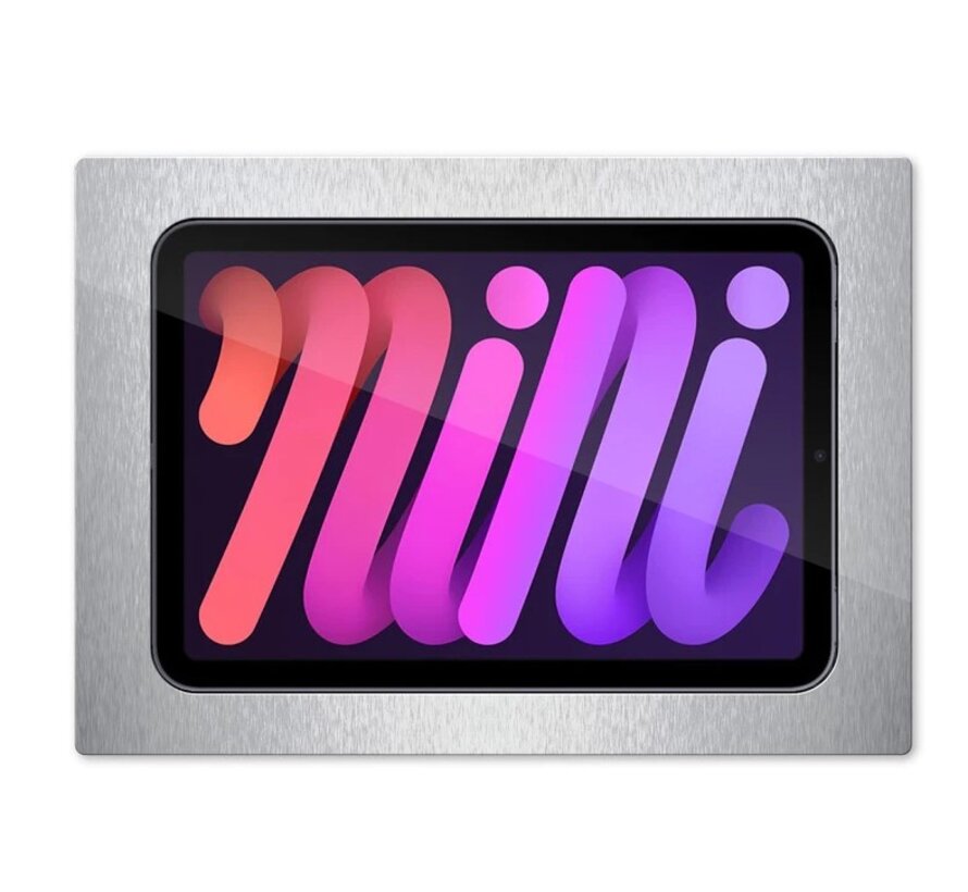 iPad mini 6|7 (A17 Pro) inbouw wandhouder -RVS-Look