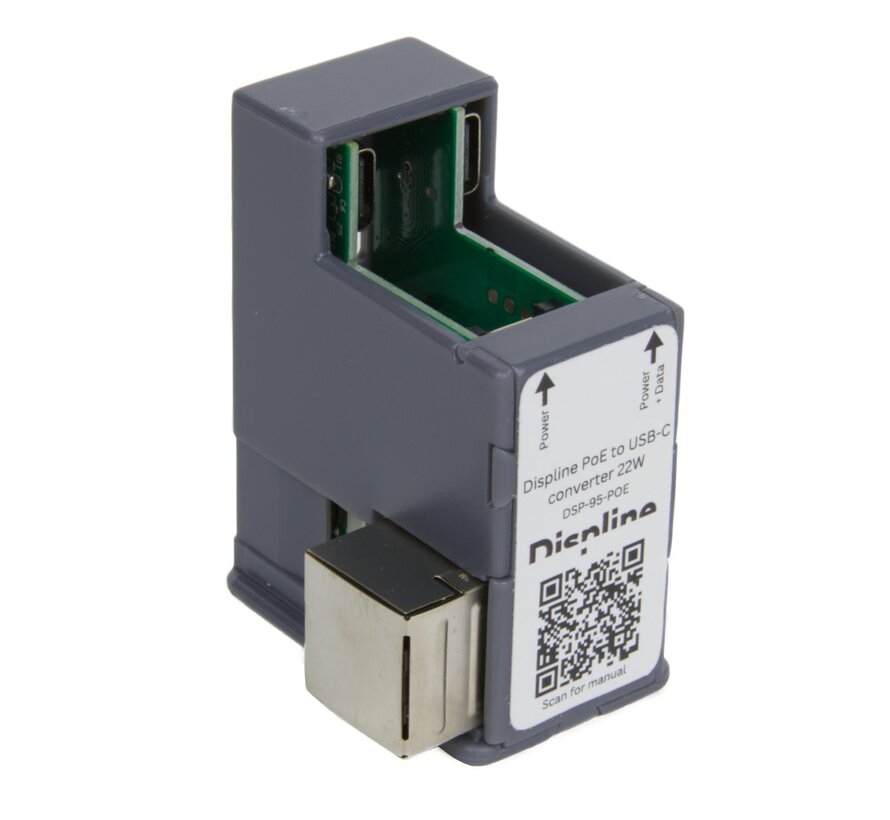 PoE naar USB-C adapter met 2 USB-C poorten (power en/of data)